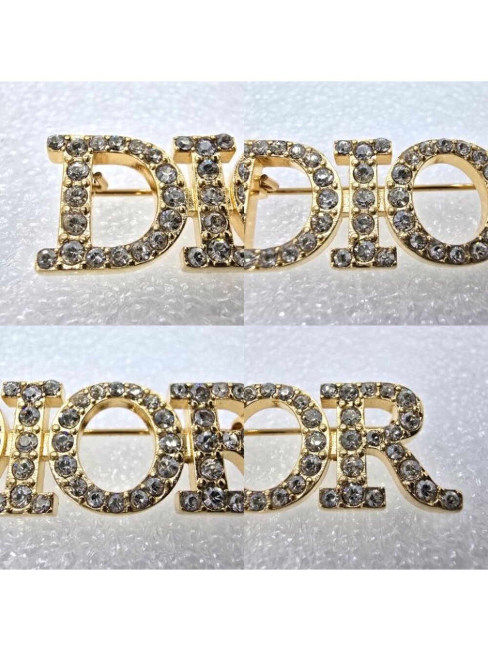 Dior Dioevolution Logo Brooch Crystal Gold - Picture 6 of 8